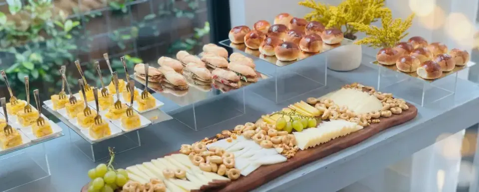 Authentic Cantábrico Spanish catering spread with Ibérico ham, tortilla pintxos and empanadas on elegant table in Houston